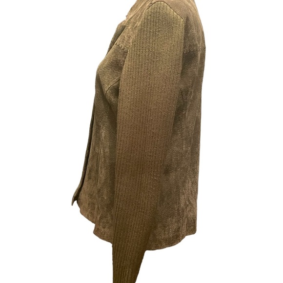 Live a Little suede jacket with sweater sleeves, size small - Picture 3 of 8